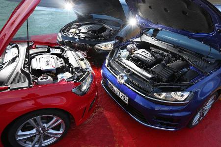 Audi S3 Sportback, BMW M135i xDrive, VW Golf R, Motor