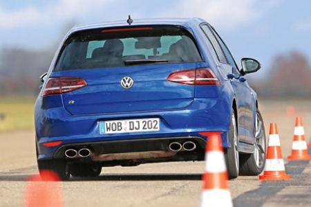 VW Golf R, Slalom, Heckansicht