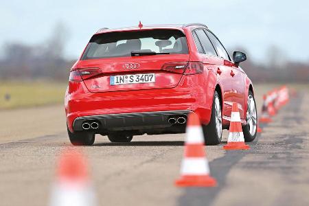 Audi S3 Sportback, Slalom, Heckansicht