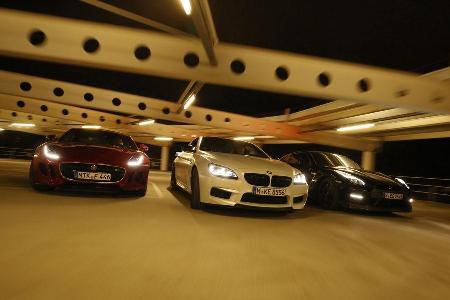 BMW M6 Competition-Paket, Jaguar F-Type R AWD, Nissan GT-R Track Edition