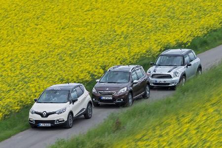 Peugeot 2008 120 VTi, Renault Captur TCe 120, Mini Cooper Countryman