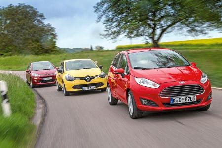 Citroën C3, Ford Fiesta, Renault Clio, Frontansicht