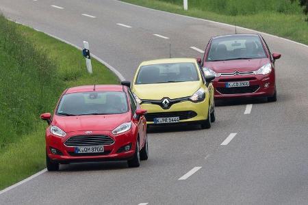 Citroën C3, Ford Fiesta, Renault Clio, Frontansicht