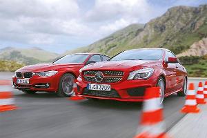 Mercedes CLA 250, BMW 328i, Frontansicht
