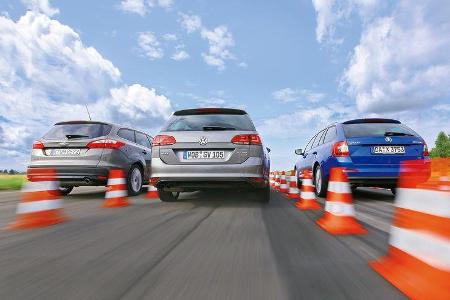 Ford Focus Turnier 2.0 TDCi, Skoda Octavia Combi 2.0 TDI, VW Golf Variant 2.0 TDI