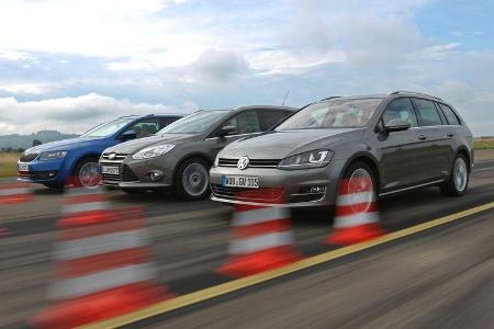 Ford Focus Turnier 2.0 TDCi, Skoda Octavia Combi 2.0 TDI, VW Golf Variant 2.0 TDI