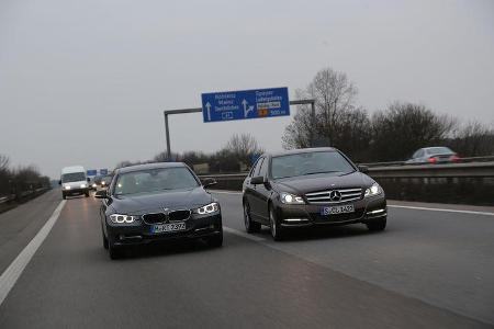 BMW 316d, Mercedes C 180 CDI, Frontansicht