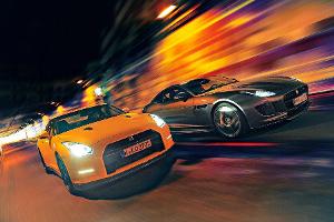 Jaguar F-Type R AWD Coup, Nissan GT-R, Frontansicht