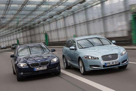 BMW 520d Touring, Jaguar XF Sportbrake 2.2D, Frontansicht