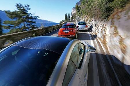 Mini Coupé, Peugeot RCZ, VW Beetle, Heckansicht