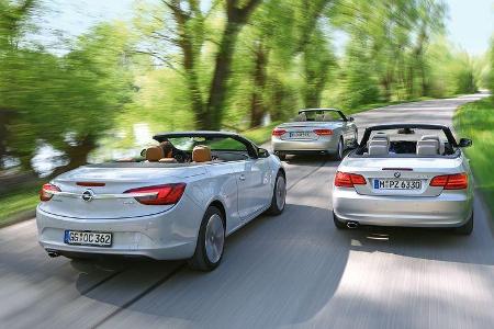 Audi A5 2.0 TFSI Cabrio, BMW 320i Cabrio, Opel Cascada 1.6 SIDI Turbo, Heck