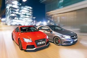 Audi TT RS Plus, Mercedes A 45 AMG, Frontansicht