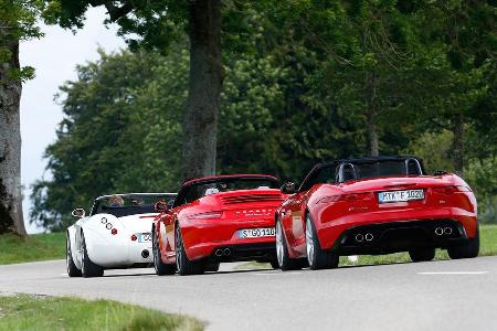 Wiesmann Roadster MF4-S, Porsche 911 Carrera S Cabriolet, Jaguar F-Type V8 S