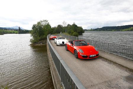 Wiesmann Roadster MF4-S, Porsche 911 Carrera S Cabriolet, Jaguar F-Type V8 S