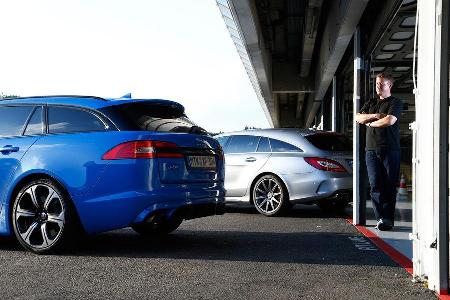 Jaguar XFR-S Sportbrake, Mercedes CLS 63 AMG S Shooting Brake, Heck