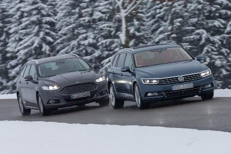 Ford Mondeo Turnier 2.0 TDCI, VW Passat Variant 2.0 TDI, Frontansicht