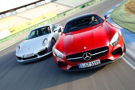 Mercedes-AMG GT S, Porsche 911 Turbo, Frontansicht