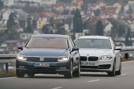 VW Passat Variant 2.0 TDI, BMW 518d Touring, Frontansicht