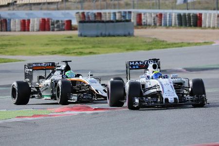 Massa & Perez - Williams vs. Force India - Formel 1-Test - Barcelona - 3. Mrz 2016