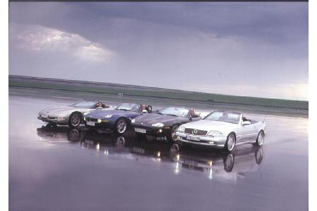 BMW Z8, Chevrolet Corvette Cabrio, Jaguar XKR Cabrio, Mercedes SL 55&nbsp;AMG