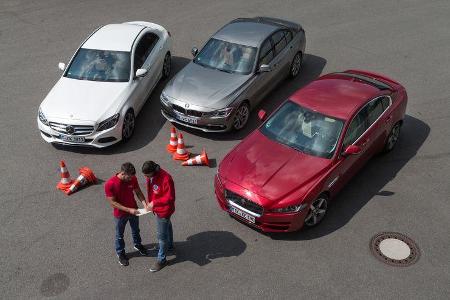 BMW 320d, Jaguar XE 20d, Mercedes C 250 d