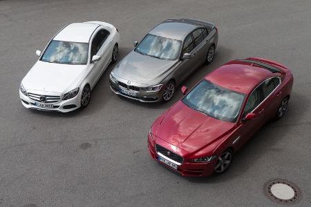 BMW 320d, Jaguar XE 20d, Mercedes C 250 d
