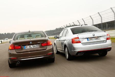 BMW 320d, Skoda Octavia RS 2.0 TDI, Heckansicht