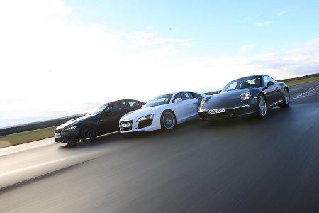 Vergleichstest Porsche 911, M3, R8