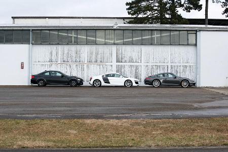Audi R8, BMW M3, Porsche 911