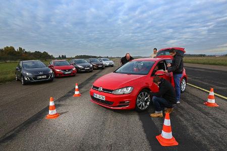 VW Golf gegen Ford Focus, Honda Civic, Opel Astra, Hyundai i30, Peugeot 308