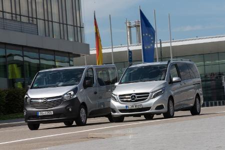 Mercedes V 220 d, Opel Vivaro Combi L1H1 1.6 CDTI Biturbo, Frontansicht