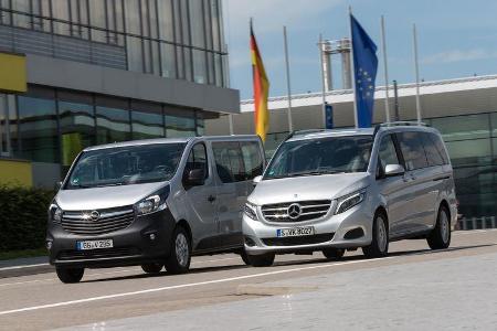 Mercedes V 220 d, Opel Vivaro Combi L1H1 1.6 CDTI Biturbo, Frontansicht