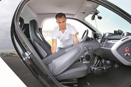 ams15/2012, Kleinwagen, 100 g/km CO2, Smart Fortwo, Innenraum