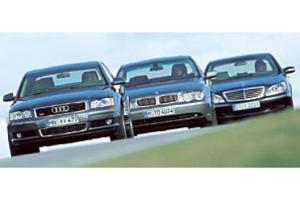 Audi A8 4.2 quattro, BMW 745i und Mercedes S&nbsp;500