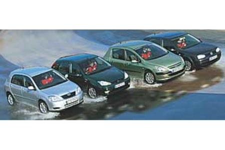 Toyota Corolla 2.0 D-4D, Peigeot 307 HDi 110, Ford Focus 1.8 TDCI und VW Golf&nbsp;TDI