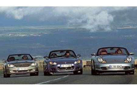 Honda S 2000, Porsche Boxster und Mercedes SLK&nbsp;320