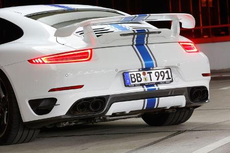 Techart-Porsche 911 Turbo S, Heck, Auspuff, Endrohre