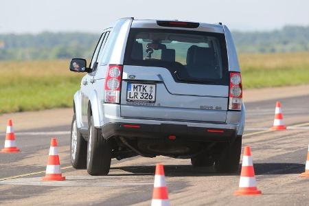 Land Rover Discovery SDV 6, Heckansicht, Slalom