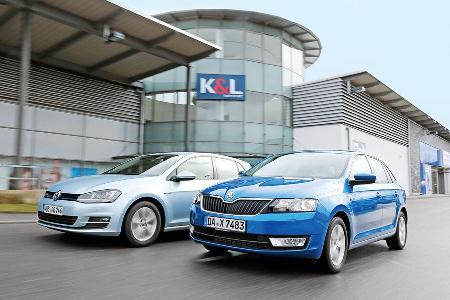Skoda Rapid Spaceback 1.6 TDI Greentec, VW Golf 1.6 TDI BlueMotion, Front