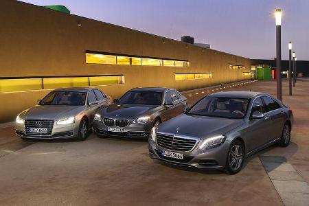 Mercedes S 500 4Matic, Audi A8 4.0 TFSI Quattro, BMW 750i