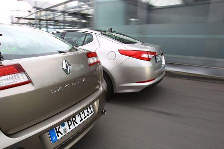 Kia Optima 1.7 CRDi Spirit, Renault Laguna Energy dCi 150, Heckpartie
