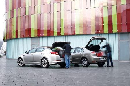 Kia Optima 1.7 CRDi Spirit, Renault Laguna Energy dCi 150, Heckklappe