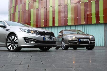 Kia Optima 1.7 CRDi Spirit, Renault Laguna Energy dCi 150, Front