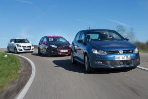 Ford Fiesta Black Edition, Suzuki Swift Sport, VW Polo Blue GT, Frontansicht