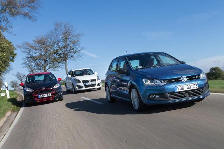 Ford Fiesta Black Edition, Suzuki Swift Sport, VW Polo Blue GT, Frontansicht