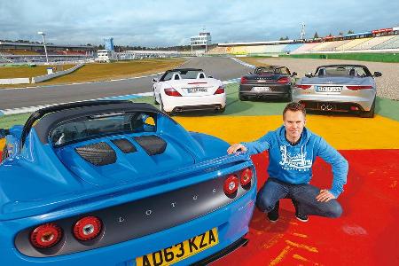 Jaguar F-Type, Lotus Elise S CR, Mercedes SLK 350, Porsche Boxster, Christian Gebhardt