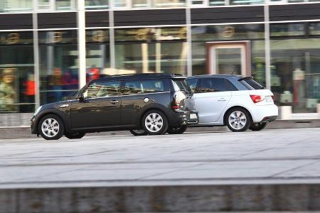 Audi A1 Sportback 2.0 TDI Ambition, Mini Cooper SD Clubman, Seitenansicht