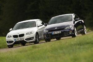 BMW 220i, VW Scirocco 2.0 TSI, Frontansicht
