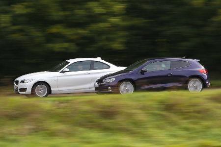 BMW 220i, VW Scirocco 2.0 TSI, Seitenansicht
