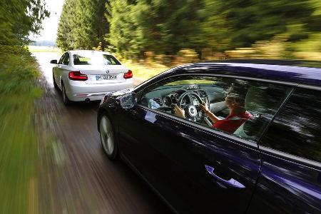 BMW 220i, VW Scirocco 2.0 TSI, Fahrt